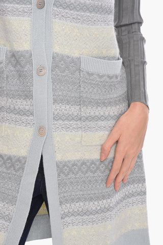 Cashmere-blend Sleeveless Cardigan with Micro-sequined Details
