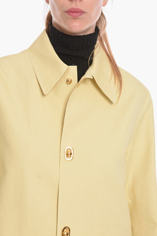 Cappotto Monopetto in Cotone Compatto Impermeabile
