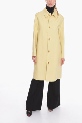 Cappotto Monopetto in Cotone Compatto Impermeabile