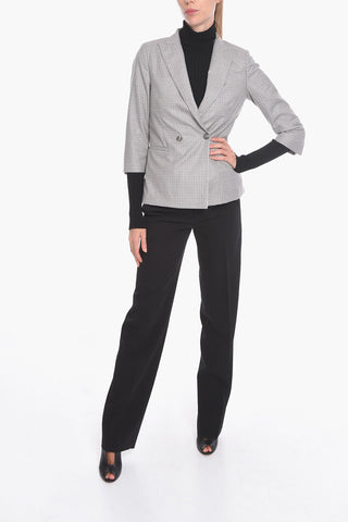 Merino-wool Double-breasted Blazer with Peak Lapel