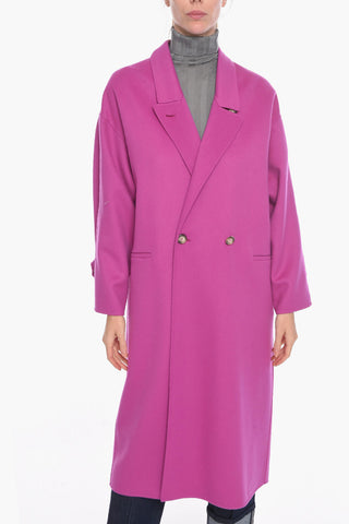 Cashmere Double-breasted Coat with Welt Pockets
