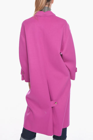 Cashmere Double-breasted Coat with Welt Pockets