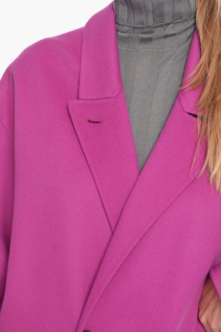 Cashmere Double-breasted Coat with Welt Pockets