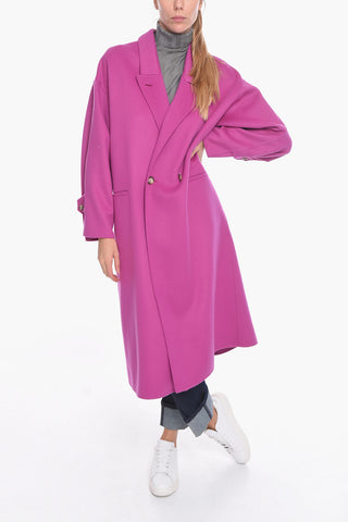 Cashmere Double-breasted Coat with Welt Pockets