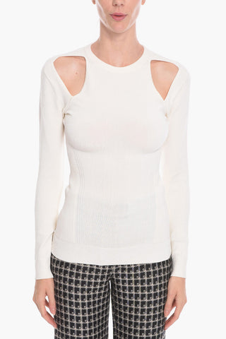 Viscose Blend Slim Fit Top with Cut-out Detail