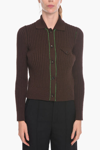 Ribbed MILITARY Cardigan with Breast-pocket