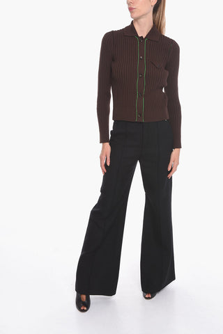 Ribbed MILITARY Cardigan with Breast-pocket