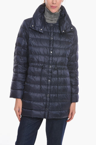 Light-weight Quilted Parka with Waist Drawstring