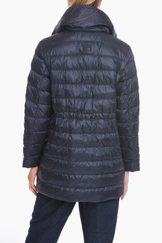 Light-weight Quilted Parka with Waist Drawstring
