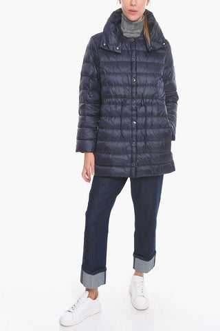 Light-weight Quilted Parka with Waist Drawstring