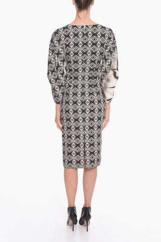 Floral Long Dress with V-neckline