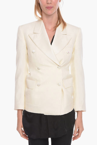 UNISEX MM4 Mohair Blend Double-breasted Blazer with Peak Lapel