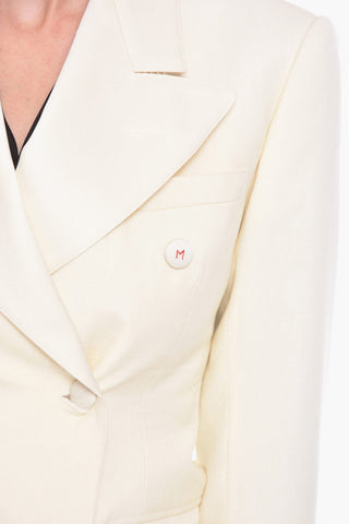 UNISEX MM4 Mohair Blend Double-breasted Blazer with Peak Lapel