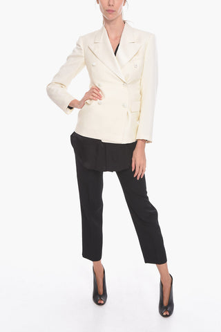 UNISEX MM4 Mohair Blend Double-breasted Blazer with Peak Lapel