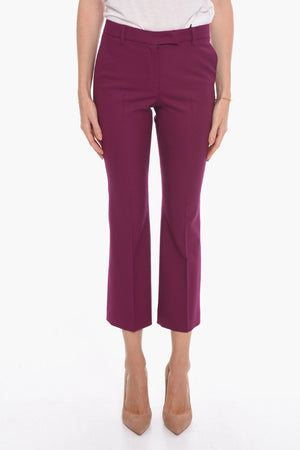 Virgin Wool Single-Pleat Cropped Trousers