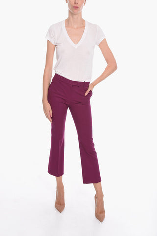 Virgin Wool Single-Pleat Cropped Trousers