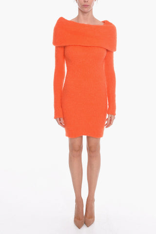 Mohair-blend ARIA Dress with Wide Collar