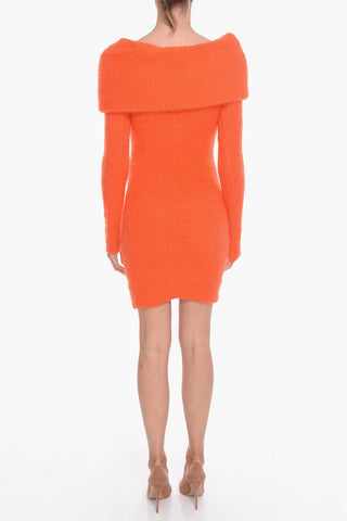 Mohair-blend ARIA Dress with Wide Collar