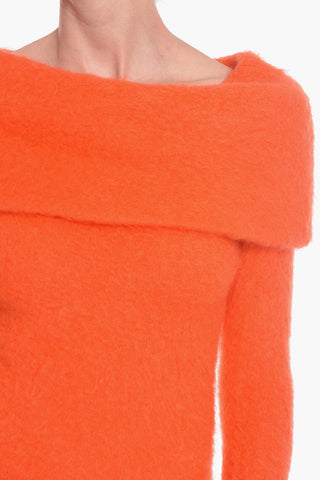 Mohair-blend ARIA Dress with Wide Collar