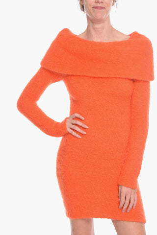 Mohair-blend ARIA Dress with Wide Collar