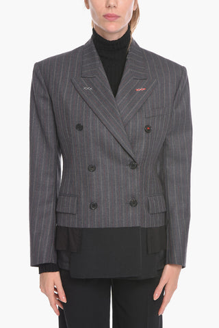 UNISEX MM4 Blazer Doppiopetto in Lana con Fondo Asimmetrico
