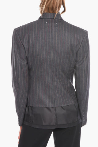 UNISEX MM4 Blazer Doppiopetto in Lana con Fondo Asimmetrico
