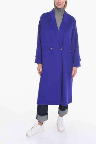Cashmere Double-breasted Coat with Welt Pockets