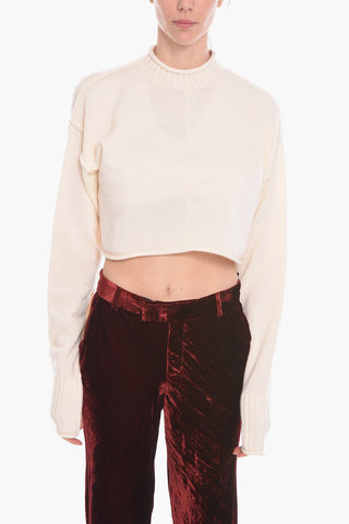 Pullover Crop a Collo Alto MAIORCA in Misto Cashmere