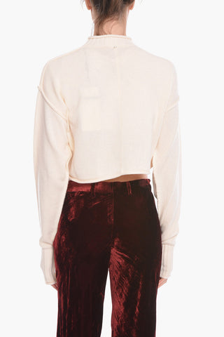 Pullover Crop a Collo Alto MAIORCA in Misto Cashmere