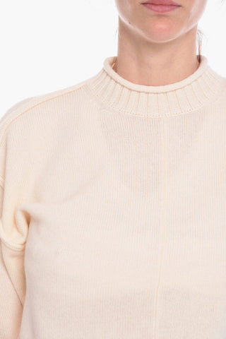 Pullover Crop a Collo Alto MAIORCA in Misto Cashmere