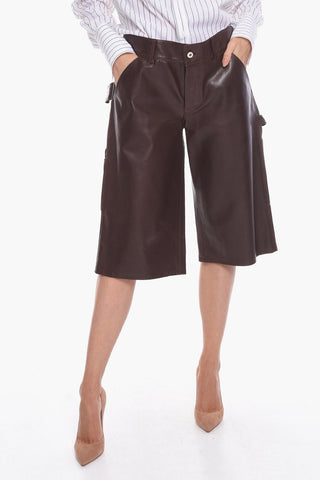 Leather SATINE Gaucho Shorts