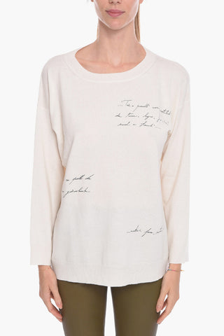 Cashmere Crewneck Sweater with Jacquard Details