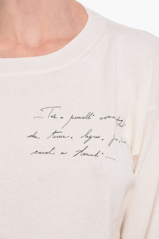 Cashmere Crewneck Sweater with Jacquard Details