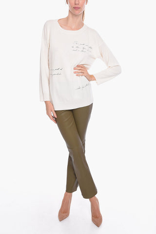 Cashmere Crewneck Sweater with Jacquard Details