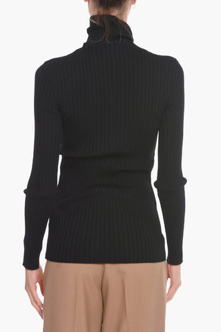 1952 2 Ribbed Turtleneck Sweather with Front Slit