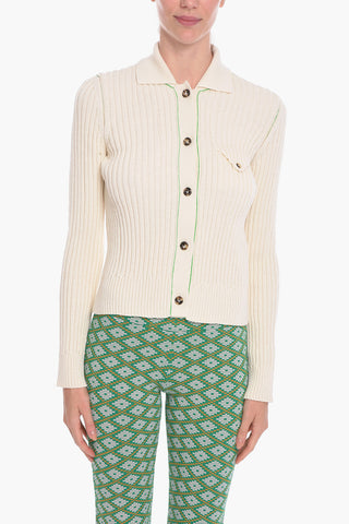 Ribbed MILITARY Cardigan with Breast-pocket