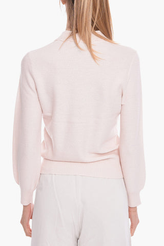 Polo Neck Solid Color Virgin Wool Sweater