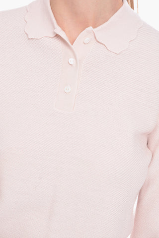 Polo Neck Solid Color Virgin Wool Sweater