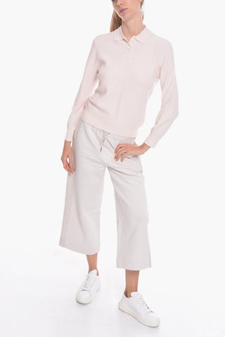Polo Neck Solid Color Virgin Wool Sweater
