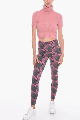 Abstract Patterned Wool Blend Leggings