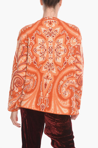 Pullover Girocollo in Misto Lana Motivo Paisley