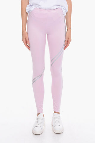 Striped Leggings with Logo Print