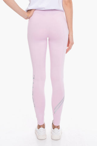 Striped Leggings with Logo Print