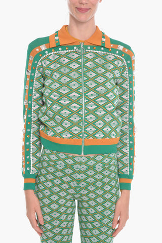 Jacquard BENO Sweatshirt with Crystal Application