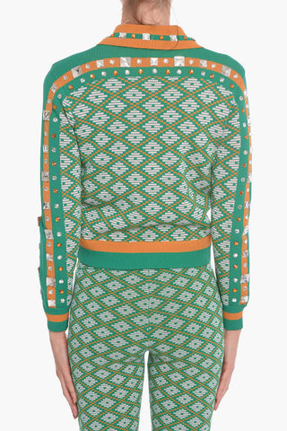 Jacquard BENO Sweatshirt with Crystal Application