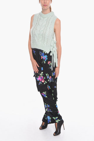 Cable Knit Vest with Bow Detail Side