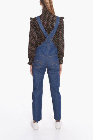 Denim WASHINGTON Jumpsuit With Logoed and Golden Buttons