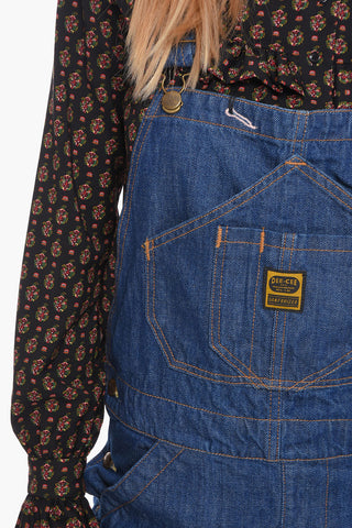 Denim WASHINGTON Jumpsuit With Logoed and Golden Buttons