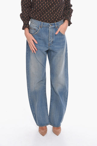 Jeans in lavaggio Vintage con Bottone Logato 24cm