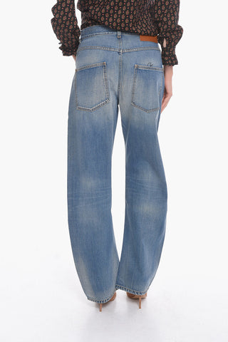 Jeans in lavaggio Vintage con Bottone Logato 24cm
